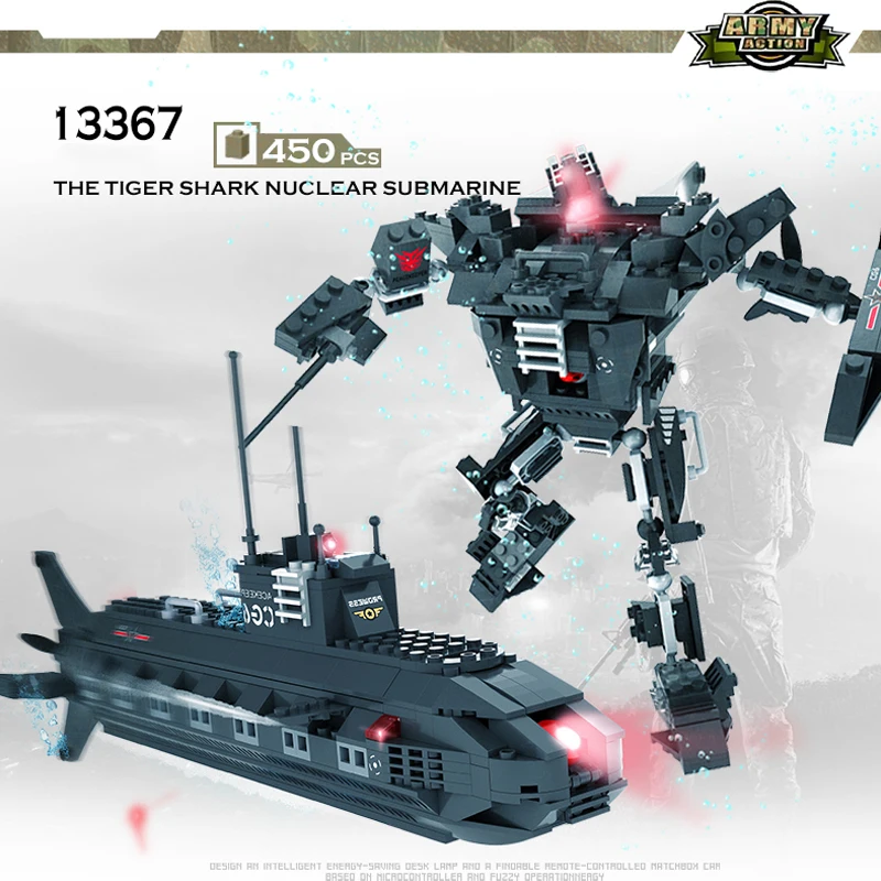 

COGO Deformation Mech Educational Building Blocks Toys For Children Kids Gifts submarine Robot Compatible With Legoe