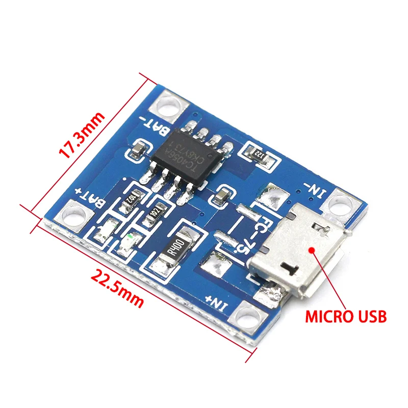 10 шт. Micro USB 5 в 1A 18650 TP4056 модуль зарядного устройства литиевой батареи зарядная плата с защитой двойные функции 1A li-ion