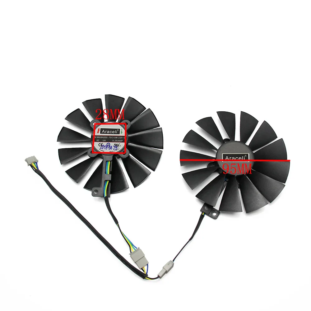 FDC10M12S9-C 12V 0.25AMP 95mm VGA Fan For ASUS STRIX RX 470 570 580 RX470 RX570 RX580 Gaming 4PIN 13 blades Cooling Fan