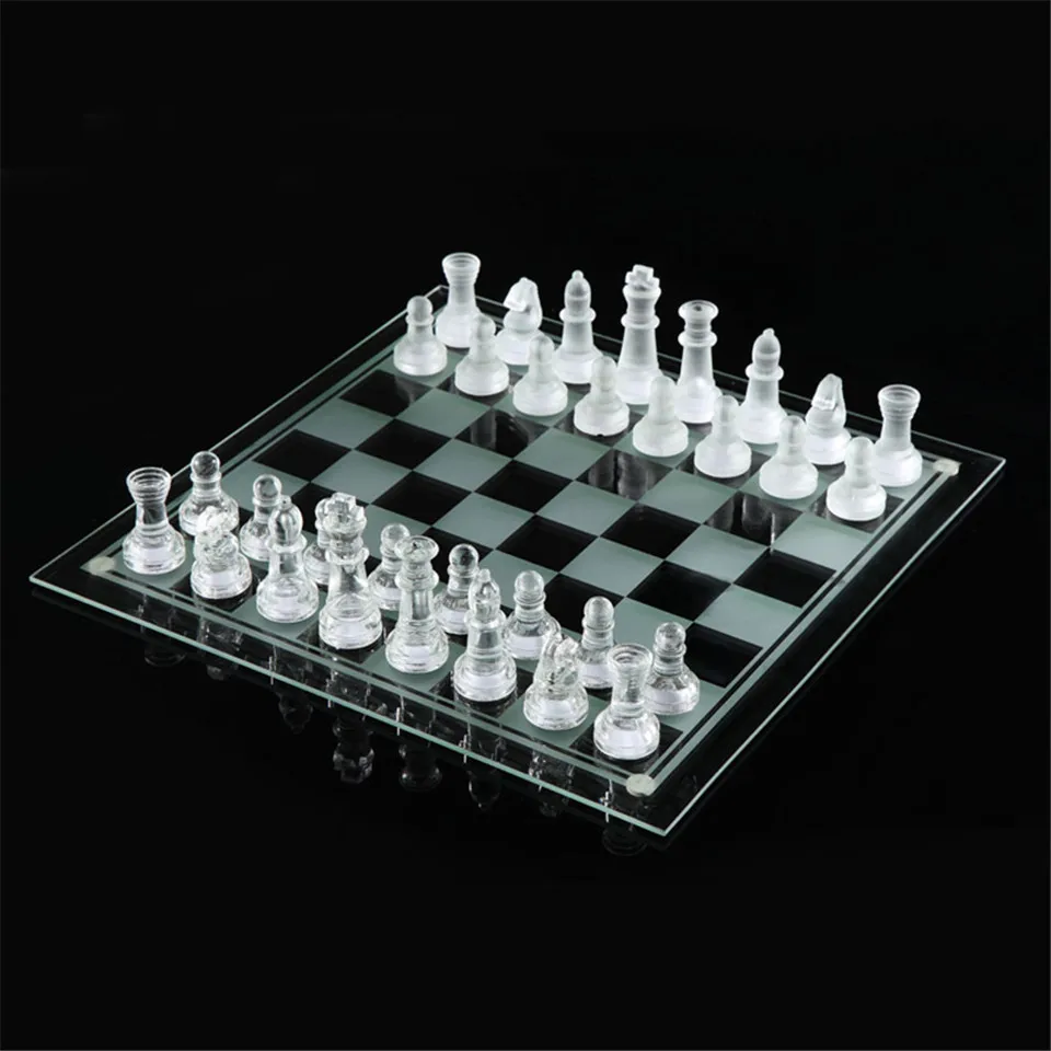 BSTFAMLY Chessman шахматная игра Международная Шахматная стеклянная Шахматная деталь не складывающаяся шахматная доска орнамент 20x20/25x25/35x35 см I31