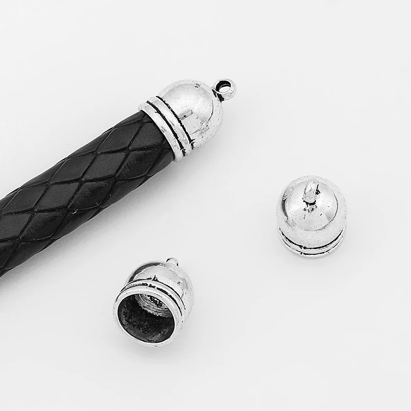 20pcs/lot Antique Silver 9mm Round Cord End Metal Bead Caps for Leather Tassel Jewelry Findings | Украшения и аксессуары