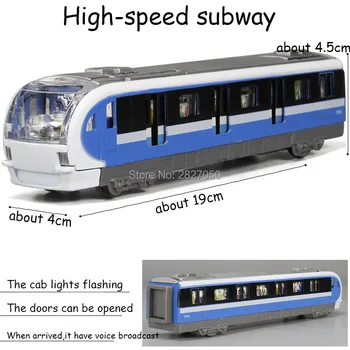 

High Speed Flash Pull Back Voice Broadcast toys high-speed subway Model toy cars for children gift