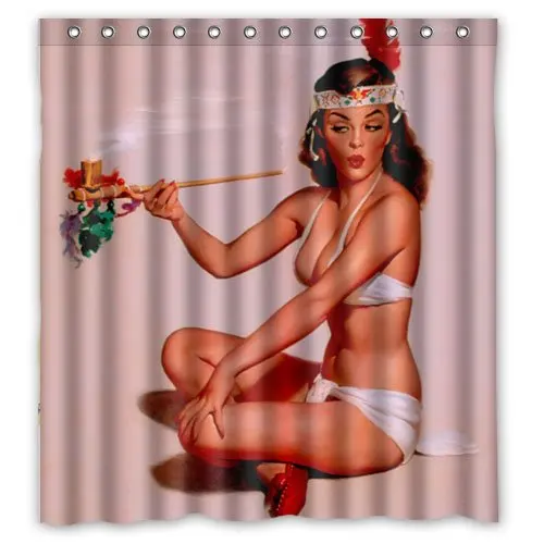 

NANAZ Sexy Vintage Retro Pin-up Lady Personalized Custom Waterproof Polyester Fabric Shower Curtain 66" x 72"
