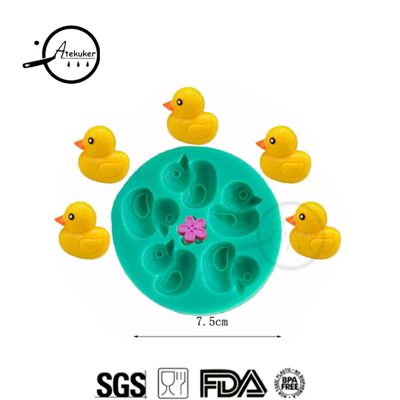 

Atekuker Duck Shape Silicone Molds For Polymer Clay Fondant Cake Decorating Tools Silicone Form Mold For Chocolate Craft