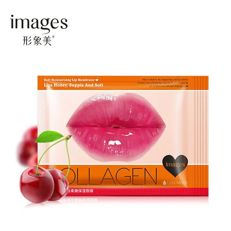 

6PCS Images Crystal Collagen Lip Mask Exfoliating Lips Scrub Full Moisturizing Hydrating Patch Anti Wrinkles Women Pink Lip Care