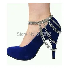 Новые женские посеребренные цепочки на ногу четырехслойные браслеты цепочки на ногу 2 цвета