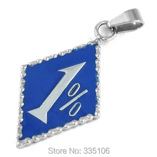 

Free shipping! Blue One Percent Pendant Motorcycle Biker Pendant Stainless Steel Jewelry Classic Motor Biker Pendant SWP187A