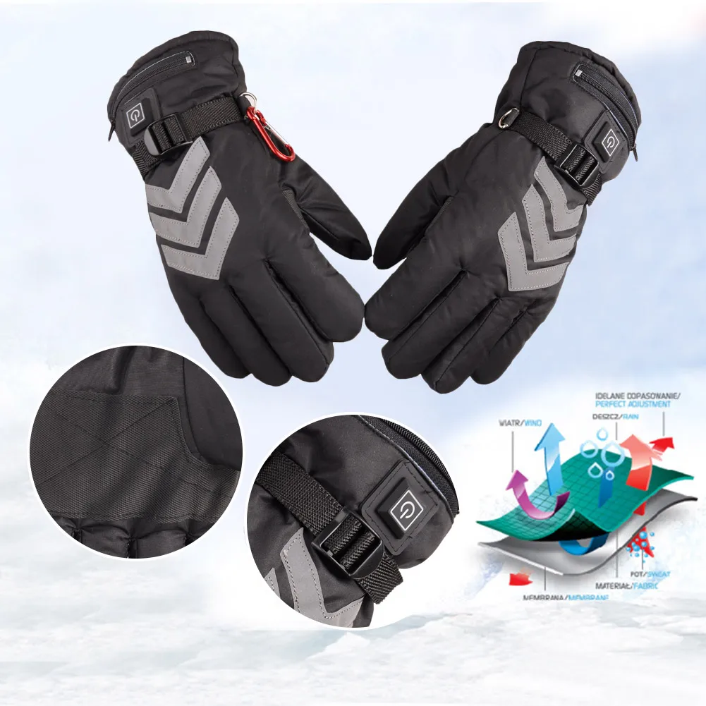 US/EU Plug Winter Heated Gloves USB Rechargeable Battery Powered For Motorcycle Hunting Hand Warmer Ski Cycling Electric Gloves