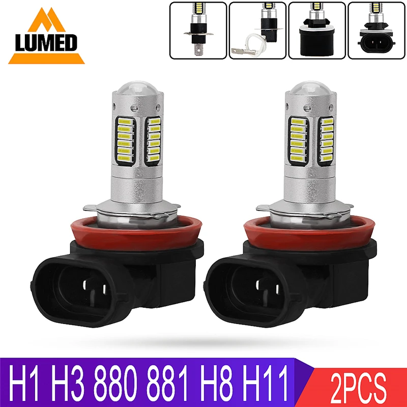 

2x H1 H3 880 881 H11 LED H8 H27 Car 30 LED 4014 Fog Light Bulbs Auto Fog Lamp Driving Bulbs Super Bright