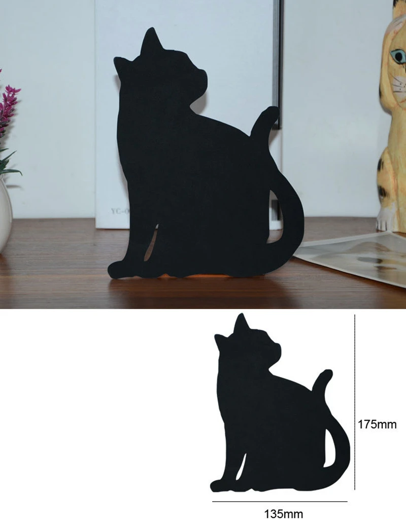 Cat shape Sensor&Voice Silhouette Lamp LED Night Light Nursery Sensor LED Battery Decorative Wall Lamp for Children Bedroom (3)