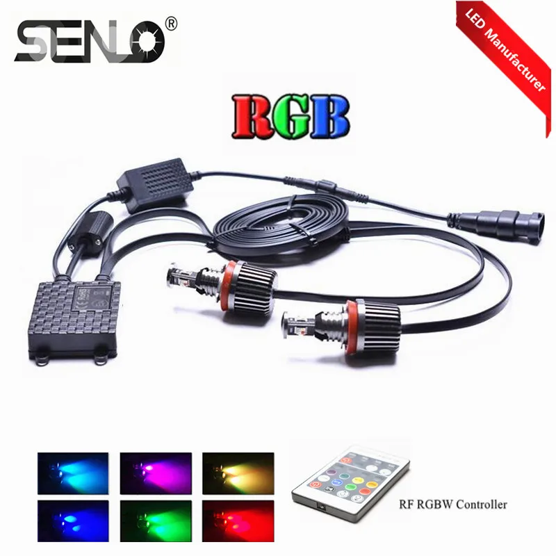 Изменение цветов RF e92 светодиодный глаз Ангела h8 rgb кольцо ореола DRL контроллер