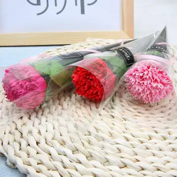 Packed Carnation Soap Artificial Flower Petals Bath Soap Fake Flowers Gift For Mothers Day Home Office Decoration 1