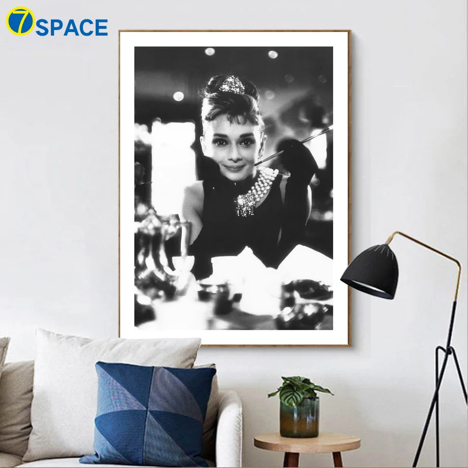 Одри Хепберн настенная печать холст живопись скандинавские плакаты и принты черно-белые настенные картины для украшения гостиной