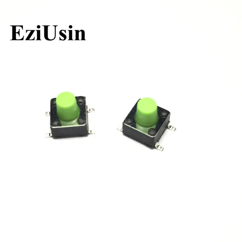 EziUsin 6*6*7 зеленая печатная плата клавиатуры светильник сенсорный Микро Переключатель SMD мини сенсорные кнопки прерыватель для производителя DIY