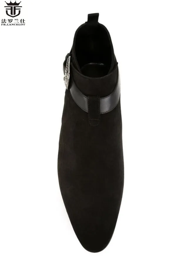 FR. LANCELOT/; Лидер продаж; Дизайнерские мужские ботинки из натуральной кожи с острым носком; Лидирующий бренд; Ботинки Челси в британском стиле; модные зимние ботинки для мужчин