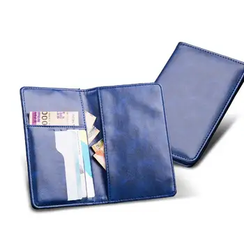 

Fashion Classical Retro Solid Color Faux Leather Travel Passport Holder Credit Card Cash Wallet