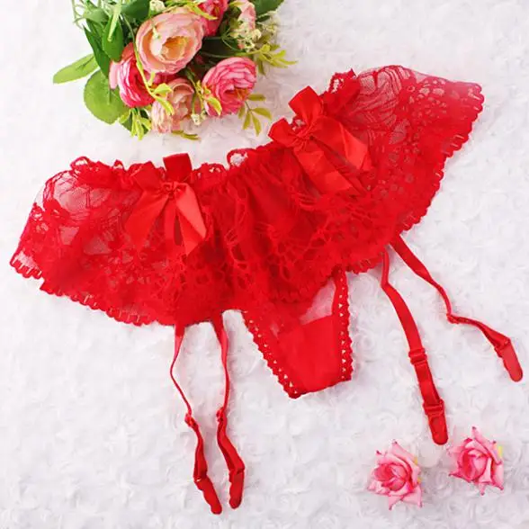 

Sexy New Women Girls Floral Lace Suspender G-String Hold Stocking Garter Belts L20