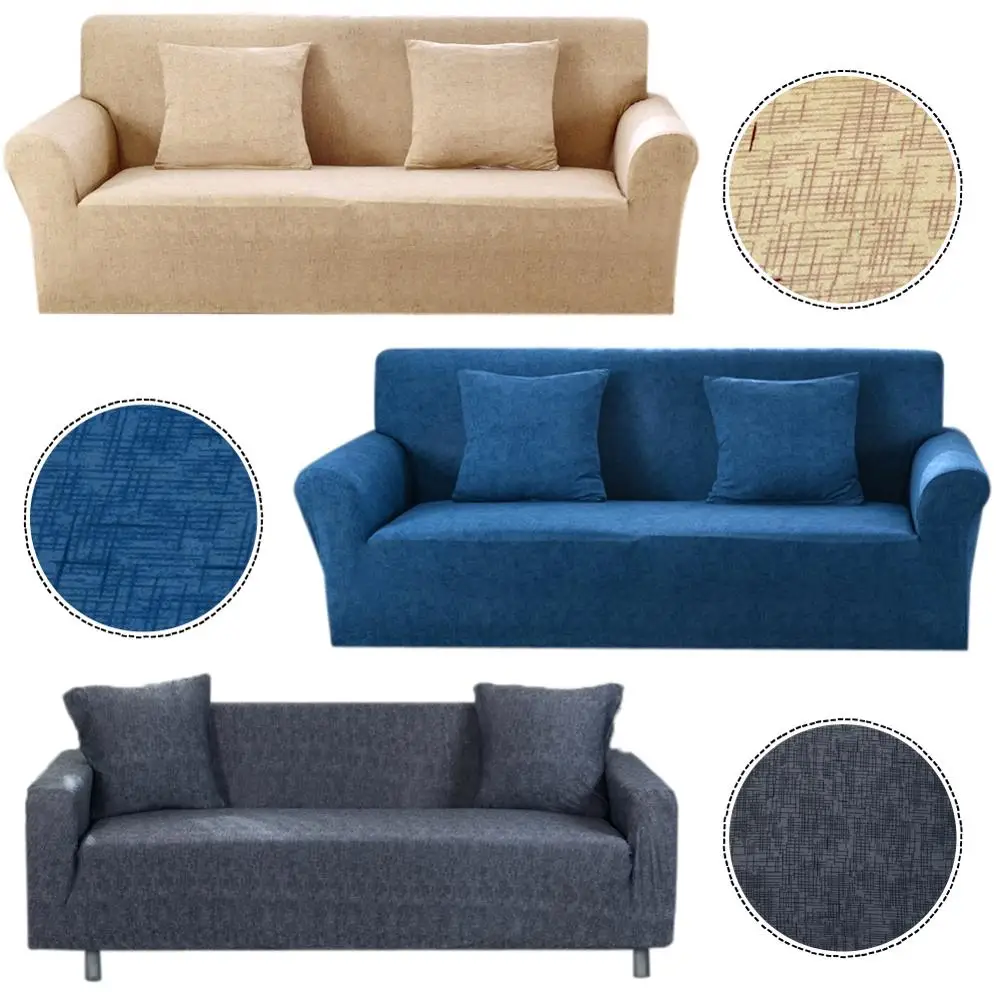 

Elastic Stretch Universal Sofa Covers Solid Color Flax Couch Corner Cover Cases Home Decor Non-slip Couch Slipcover Couch Cover