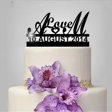 Настоящее Бросился индивидуальный акрил Любовь Свадебный торт Топпер/Свадебный стенд/Свадебные украшения/на заказ Топпер