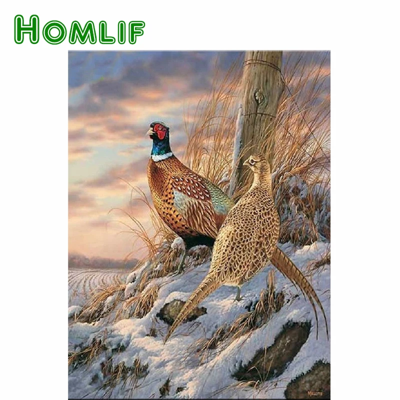 HOMLIF 100% Полный 5D DIY Алмазная картина 3D Круглый Стразы вышивка Зимний лес|Алмазная