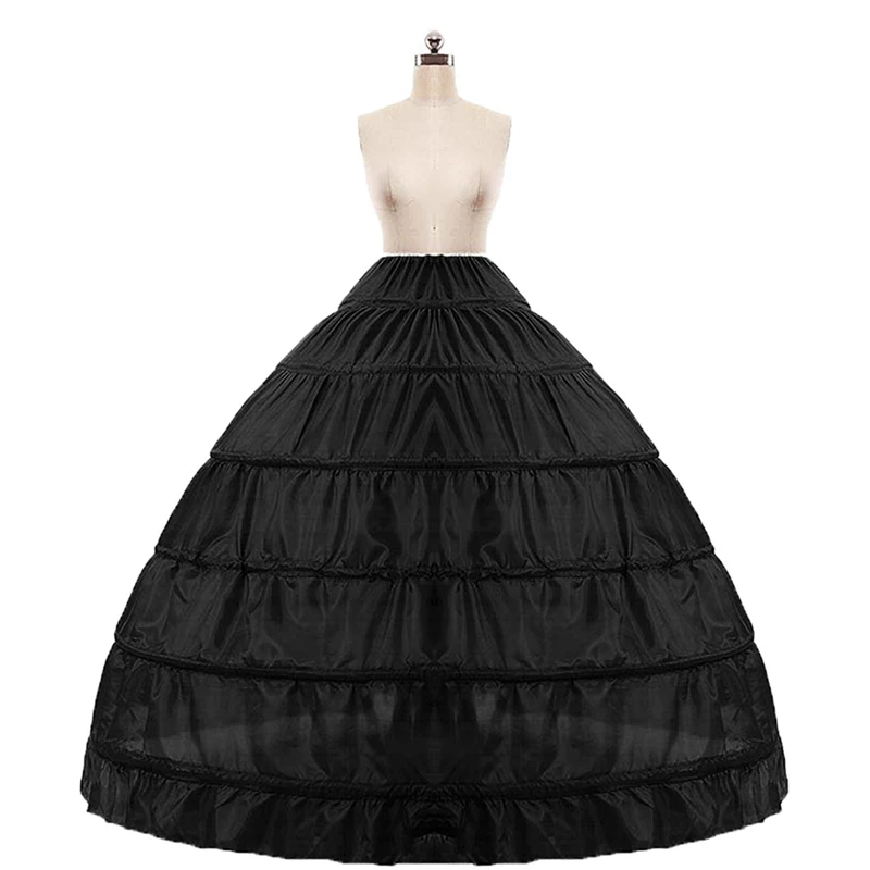 U-SWEAR 2018 Hot Sale 3 Color Plain Dyed Women Wedding Petticoats 6 Layers Of Steel Rings Bridal Underskirts For Wedding Dress