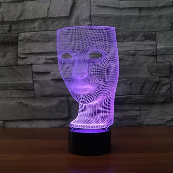 

Face Mask 3d Lamp 7 Color Led Night Lamps For Kids Touch Led Usb Table Lampara Lampe Baby Sleeping Nightlight Power Bank