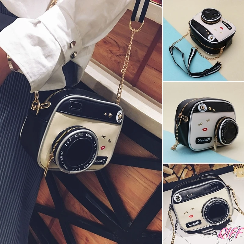 

Women Fashion Camera Shape Small Shoulder Bag Crossbody Handbag Messenger Purse