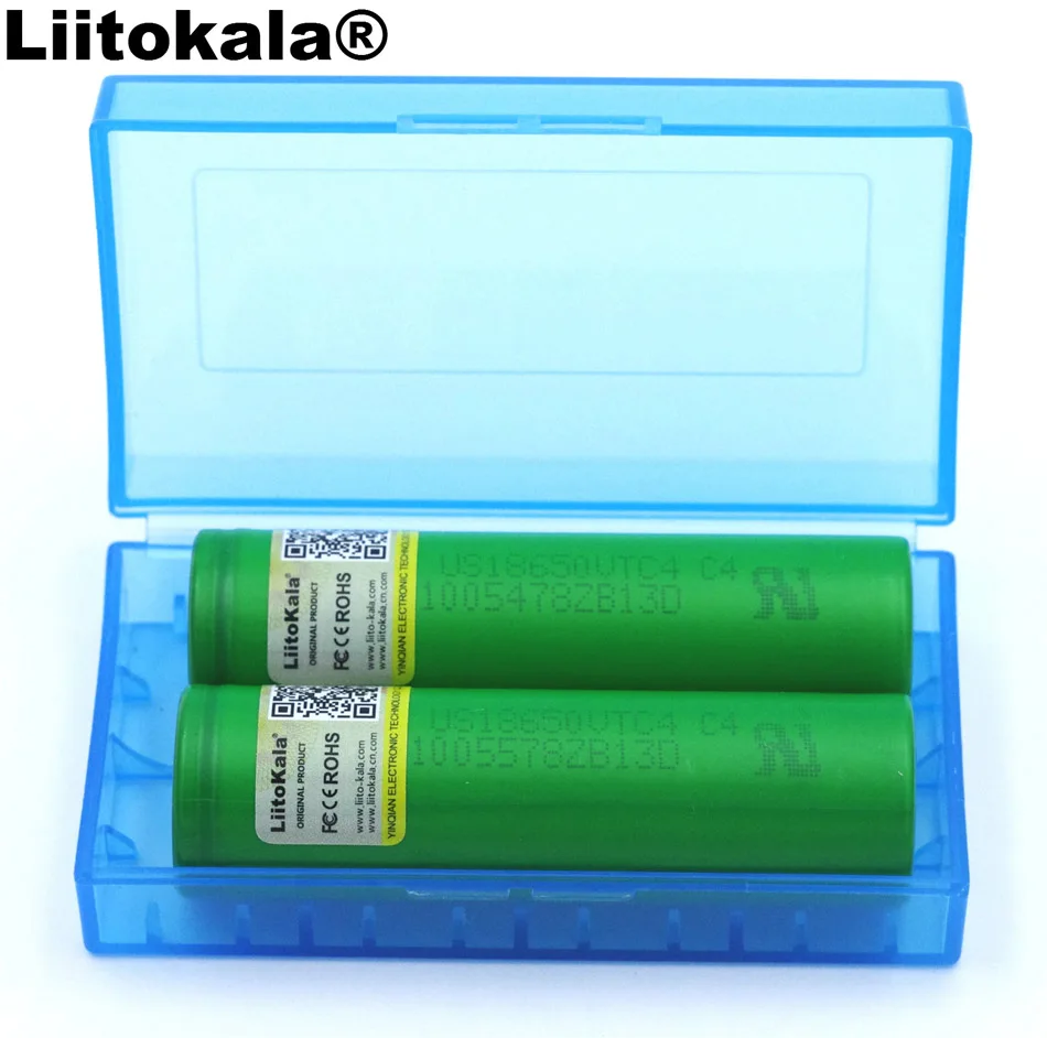 

2PCS/lot Liitokala 100% Original 3.6V 18650 US18650VTC4 2100mAh VTC4 Rechargeable battery For E-cigarettes + Storage box