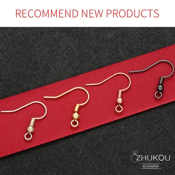

ZHUKOU 18x19mm 200pcs copper Earring Hooks mixed color Earring Base Supplies for Jewelry Finding Making Accessories model:PE4