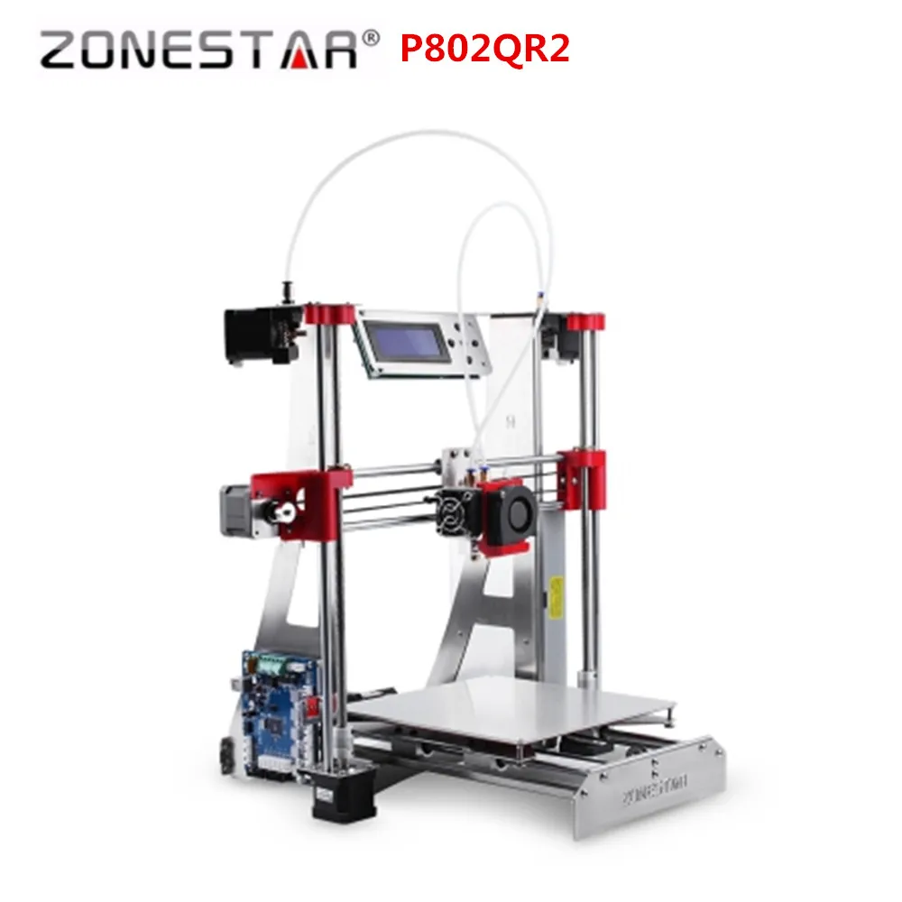 Zonestar P802QR2 Полный акриловый 3d принтеры DIY Kit с двойной экструдеры автоматическое