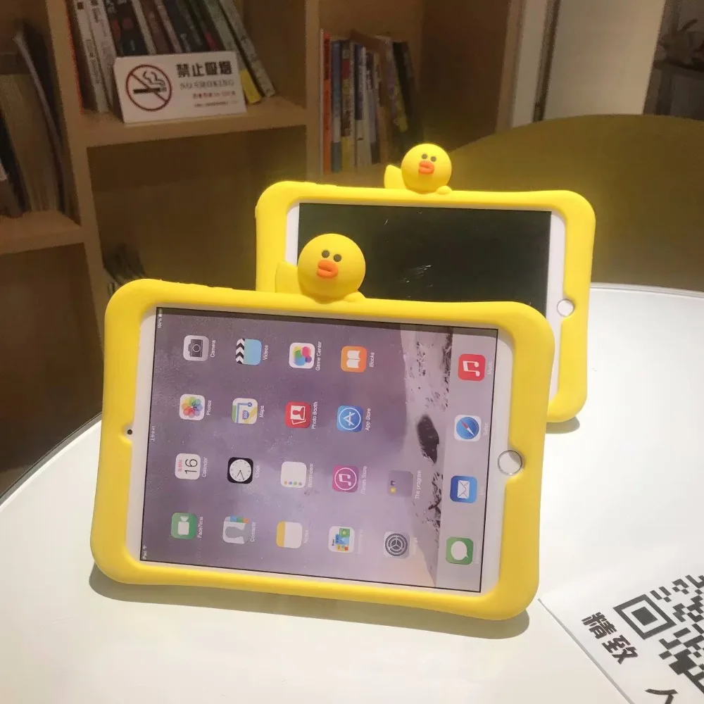 Duck чехол для iPad Pro 9,7 10,5 11 чехол для планшета для iPad 2/3/4 Air 1 2 Mini 1 2 3 4 Мягкий силиконовый чехол-подставка+ ручка