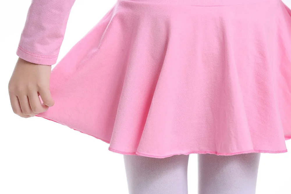 Pink Cotton Formal Ballet Dress for Girls Long Sleeves Shiny Ballet leotard for Dance Kids Gymnastics Professional Tutu Dress (8)