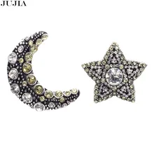 Новые модные серьги аксессуары Звезда Луна клип кристалл серьги-гвоздики подарок для женщин девушка оптом