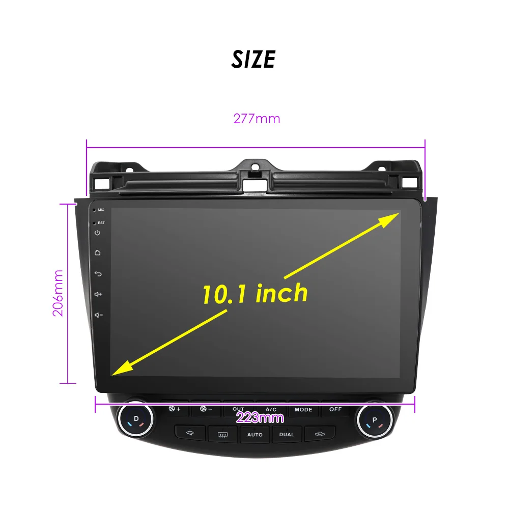 Top Android 9.0 HD 1024*600 Car GPS Player Radio For Honda ACCORD 7 2003-2007 4G WIFI GPS Navigation Head Unit 2 din Auto Audio moto 4