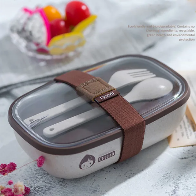 

Natural Cereals Lunch Box For Kids BPA Free Bento Box With Tableware Microwavable Food Container Children School Picnic