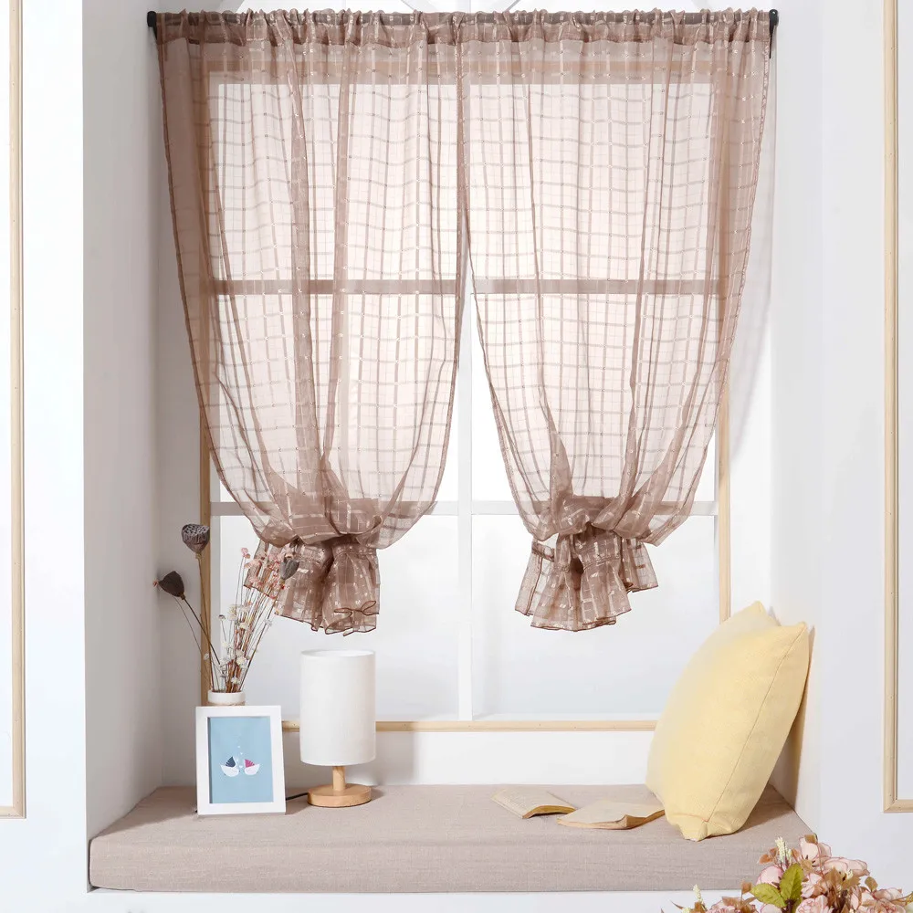 

Luxury Embroidered Sheer Voile Curtains Window Drapes Cortina for Living Room Door Gold Lace Curtains Tulle Windows B1