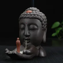 T Будда обратного потока благовоний горелка Керамическая статуя держатель благовоний буддийский песчаник благовония s буддизм украшения держатель