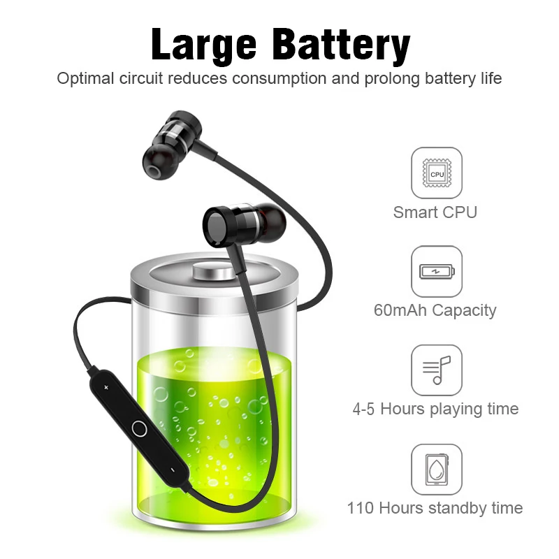 RAVI Wireless Bluetooth Headphones Sport Earphone Super Bass Headset With Mic Bluetooth Earpiece Headphone auriculares For Phone