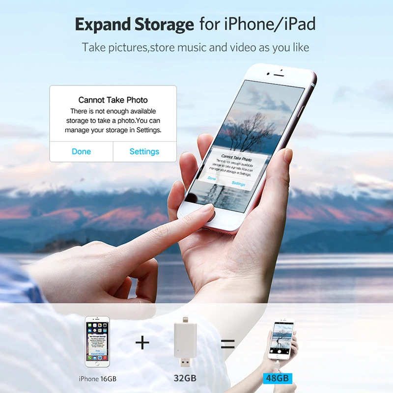 Snowkids i-Drive Расширьте флэш-диск 16 ГБ 32 ГБ для Lightning-USB для iPhone Memory Stick для iPad встроенный аккумулятор 200мА Li