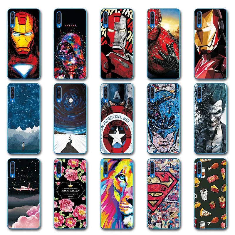 

Novelty Phone Bags For Samsung Galaxy A30 A40 A50 Iron Man Painted Case A40 A20 A10 Silicone Case Cover For Samsung A40 A20 A10