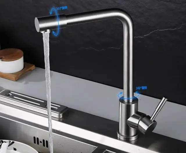 Best Price Free shipping cold or cold and hot water  Kitchen Faucet Brushed 304 Stainless Steel taps stainless steel mixer 312