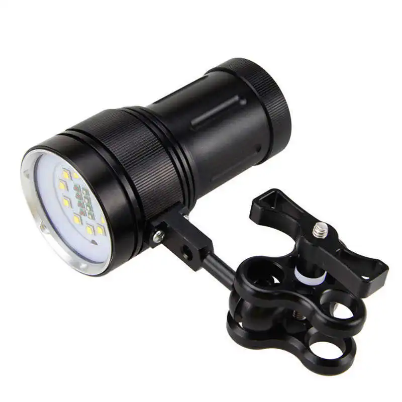 10x XM-L2+4x R+4x B 12000LM LED Photography Video Scuba Diving Flashlight Torch powerful led flashlight waterproof #4S6 (5)