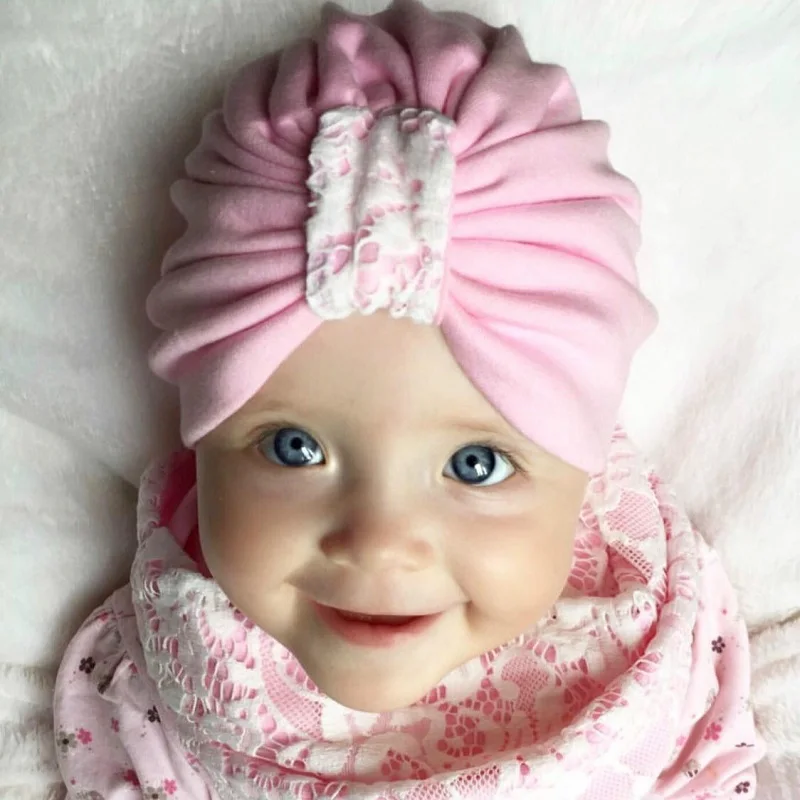 

Baby Cap Cotton Lace Patchwork India Hat For Baby Girls Spring Kids Cap Children's Accessories