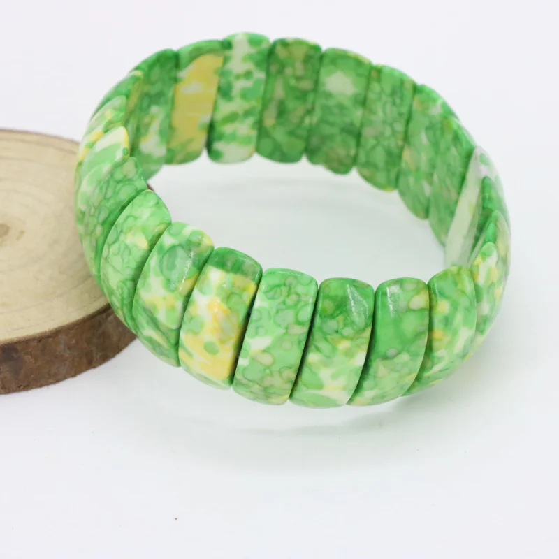 

Snow riverstones 22x8mm elastic bracelet multi element collocation DIY stone,women jewelry gift five colors to choose from