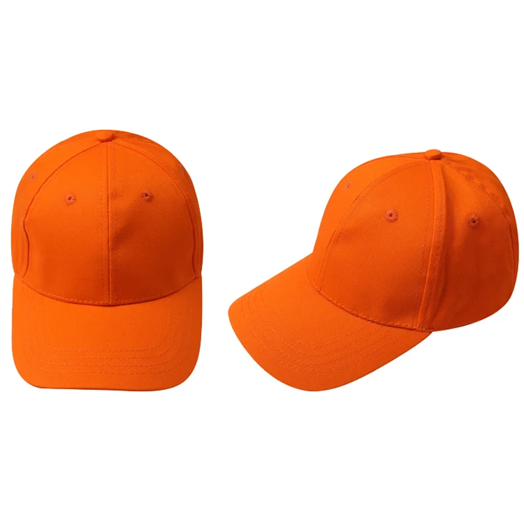 

Kids Plain Baseball Cap Girls Boys Junior Childrens Hat Summer-Orange