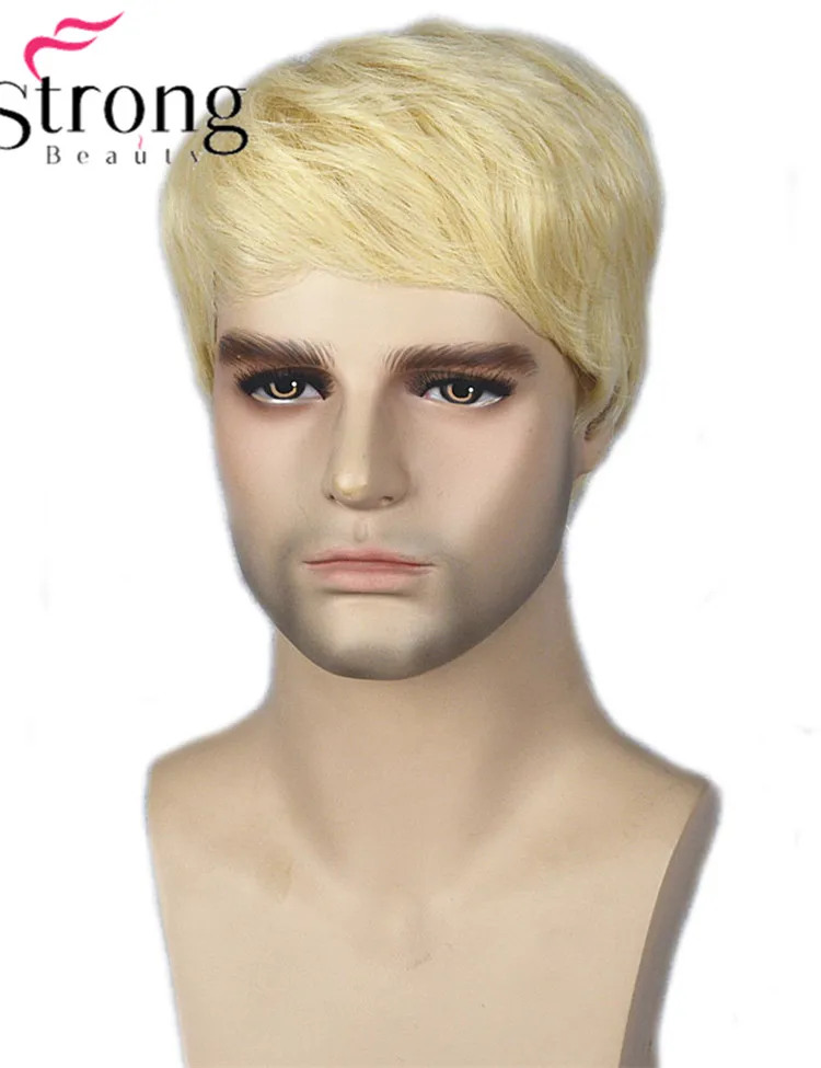 Strongbeauty Men S Boy S Short Straight Platinum Blonde Hair Wig