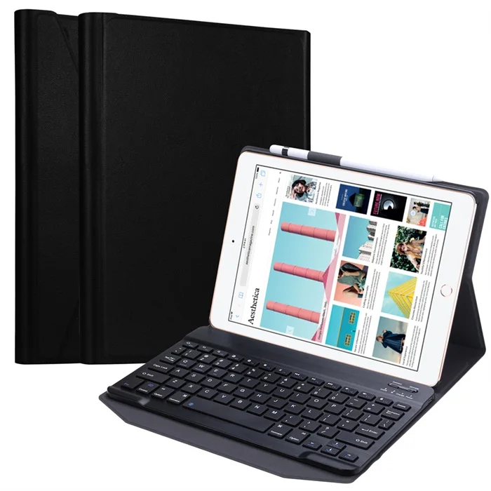 Kemile for iPad 6th 9.7 Case touchpad mouse Keyboard Cover For iPad 5th Air 1 Air 2 Pro 9.7 Case touchpad Keyboard - Цвет: black