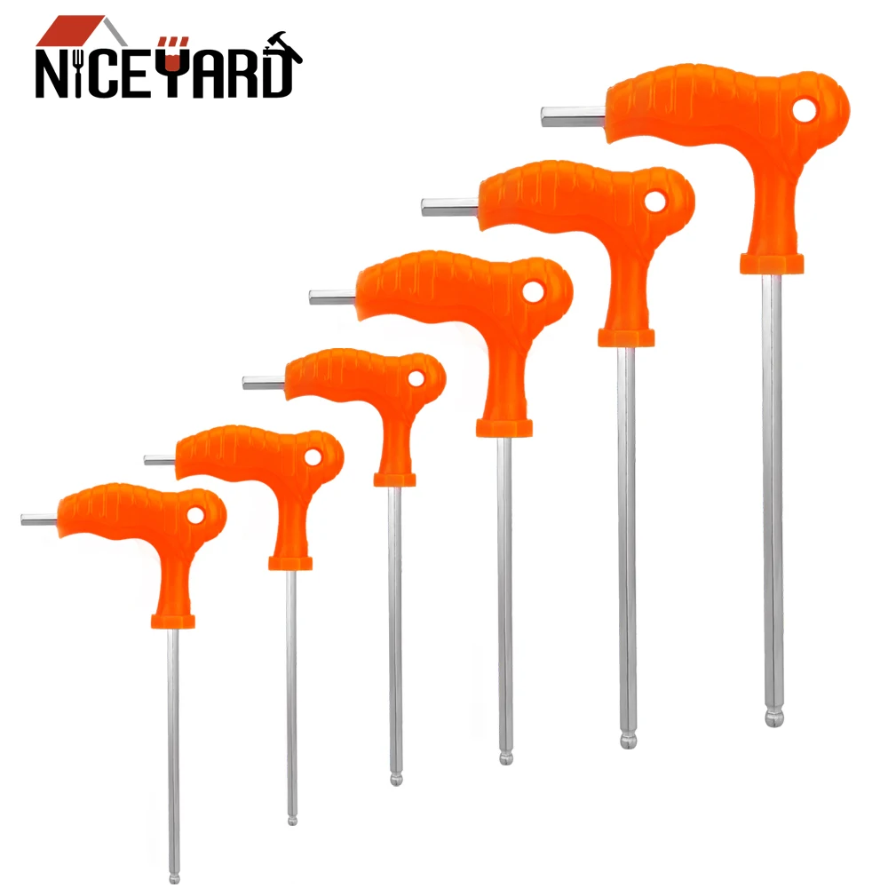 

DIY WORK Allen Hex Key Wrench Spanner Hand Tool T Handle 2.5mm 3mm 4mm 5mm 6mm 8mm Inner Hexagon Wrench High-carbon Steel