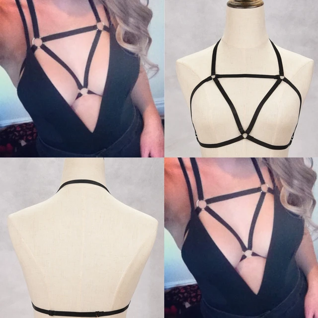 New arrived sexy women elastic body harness bra handmade Black lingerie cage  Bra Harness - AliExpress