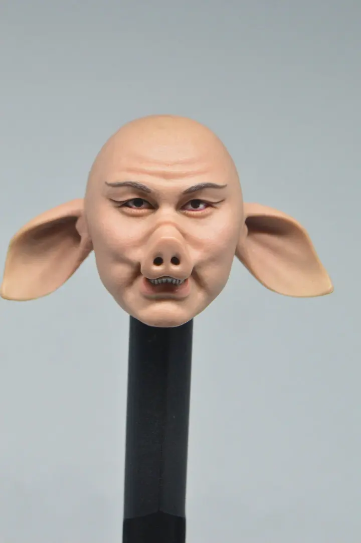 

Custom 1/6 Scale Pigsy Eight-Commandment Pig Head Sculpt For Hot Toys Body